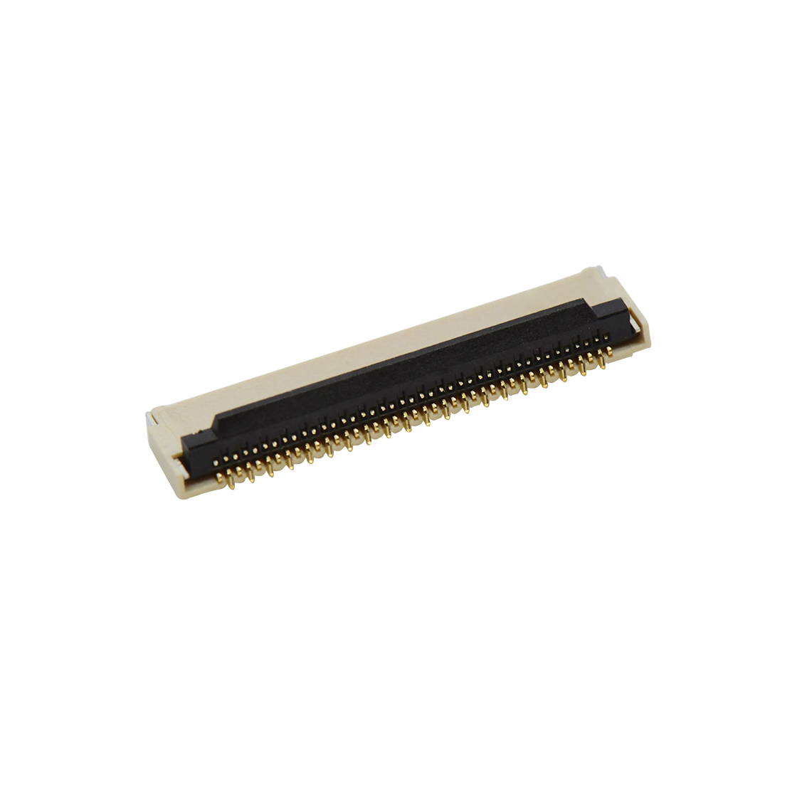 Pitch 0.30mm H0.9mm双排卧贴后掀盖双面接 FPC 41pin 本色 镀全金G/F